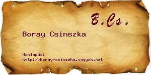 Boray Csinszka névjegykártya